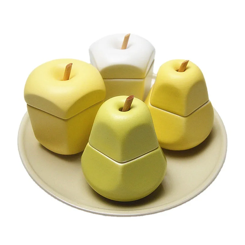 

Creative Apple Pear Seasoning Can Cute Fruit Seasoning Bottle Kitchen Storage Seasoning Bottle Ceramic Seasoning Can
