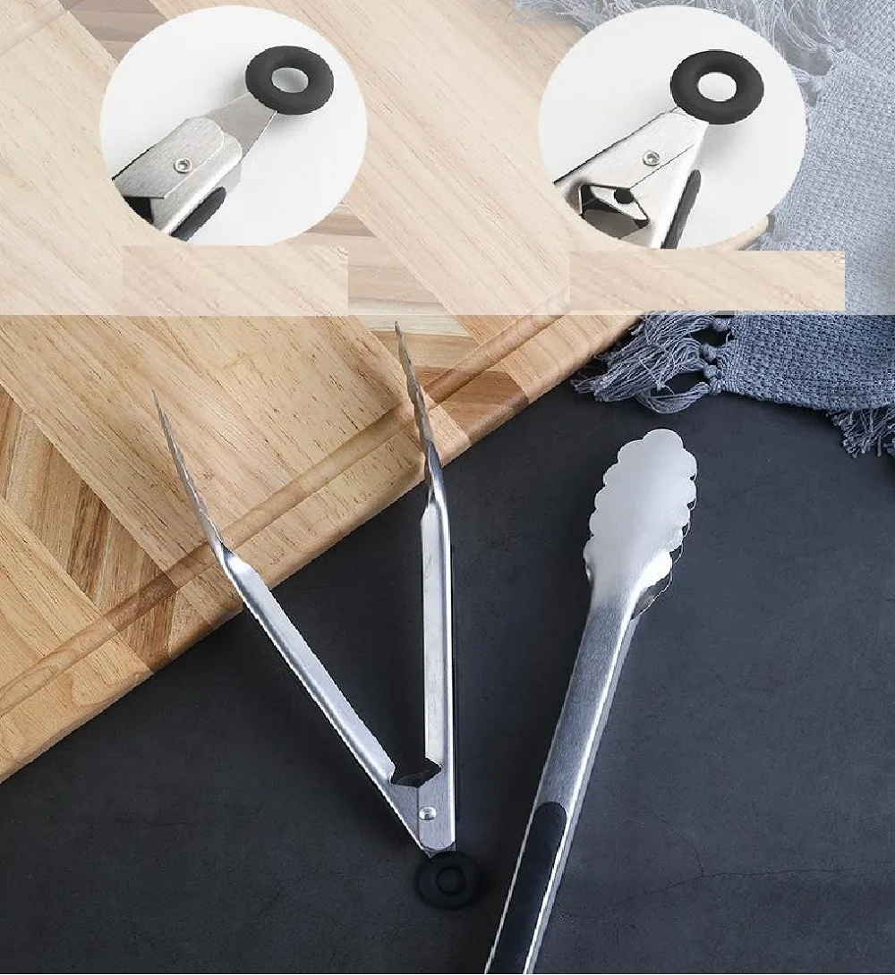 

Stainless Steel Kitchen Tongs Non-slip Cooking Clip Clamp BBQ Salad Bread BuffetTools Grill Kitchen Accessories