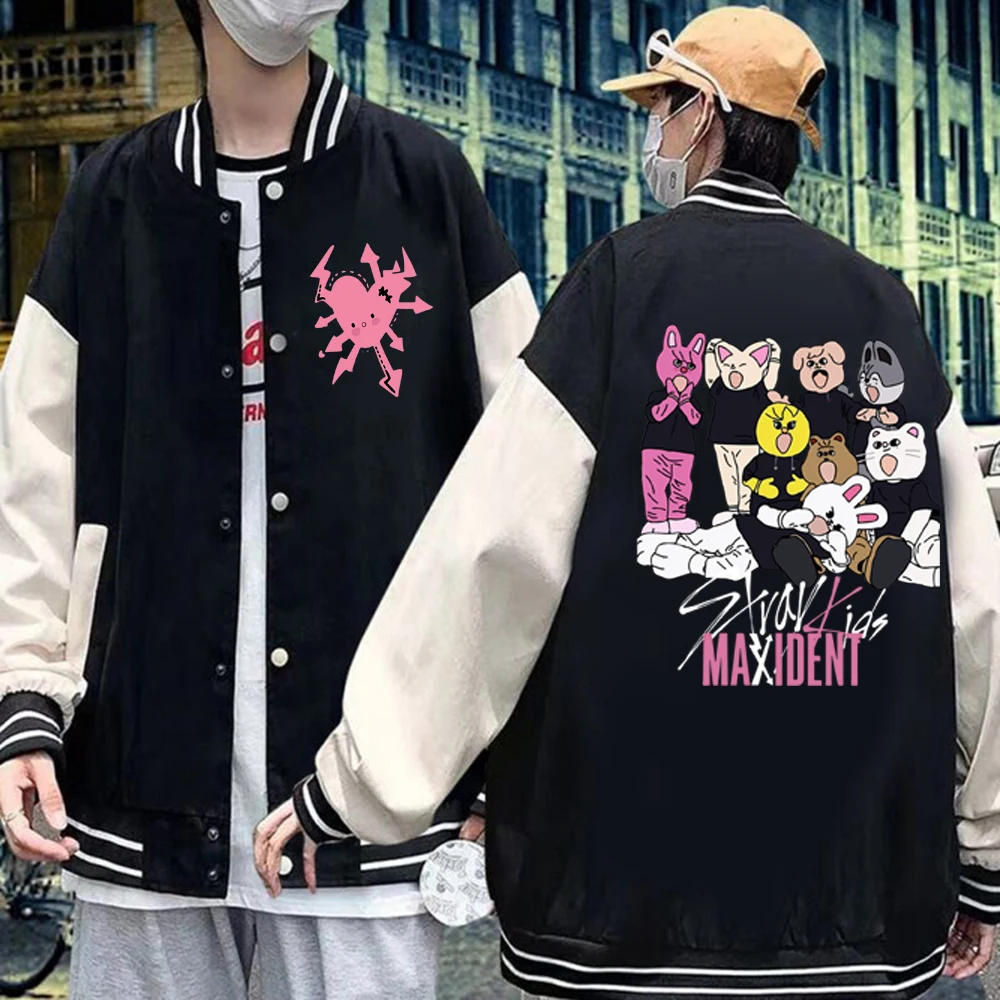 

Бейсбольная унисекс куртка с капюшоном Stray Kids Maxident чехол 143 World Tour 2022