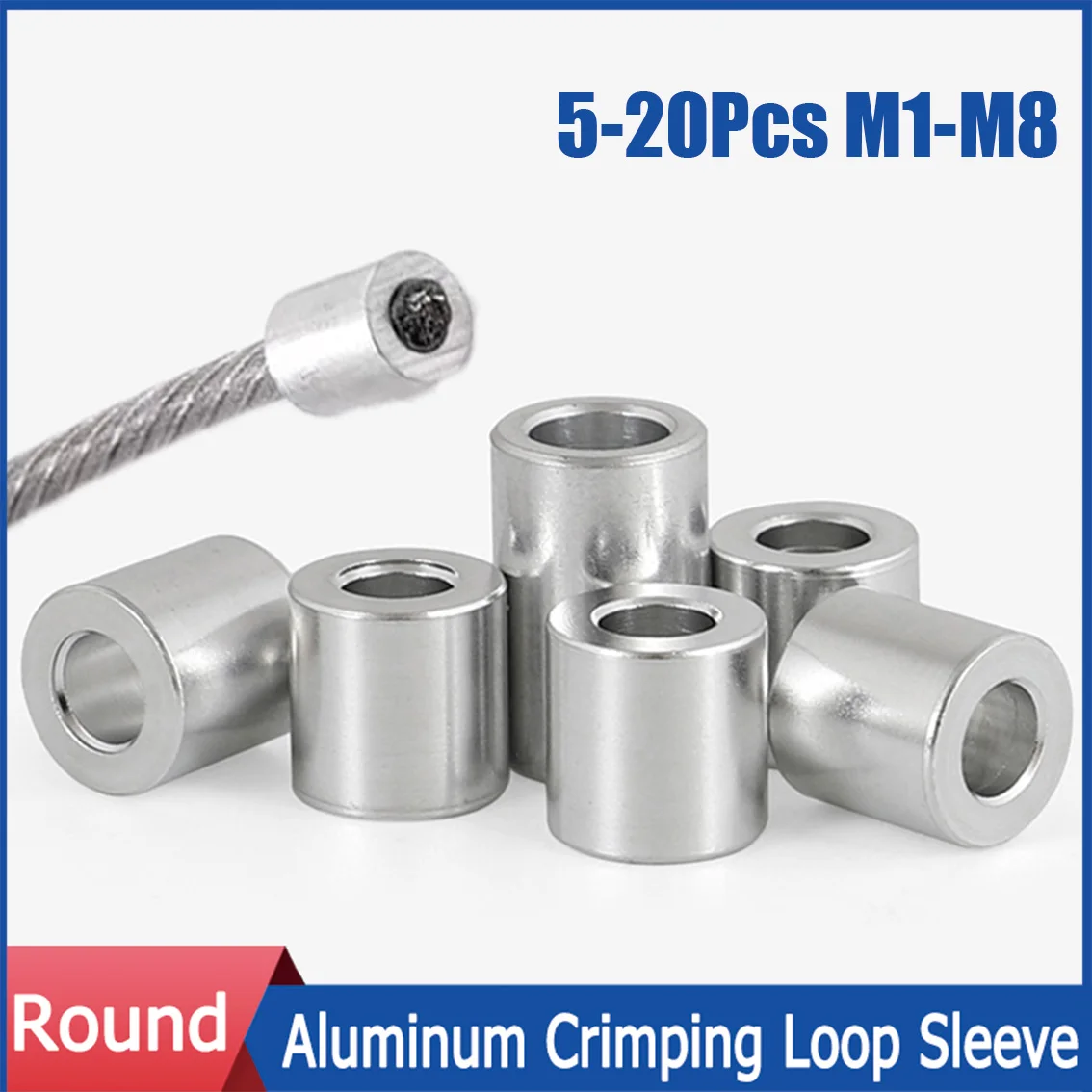 

M1 M1.2 M1.5 M2 M3 M4 M5 M6 M8 Алюминиевая втулка O-типа Кабельная обжимная втулка Стопор Веревочный зажим для фиксации стального троса Аксессуар