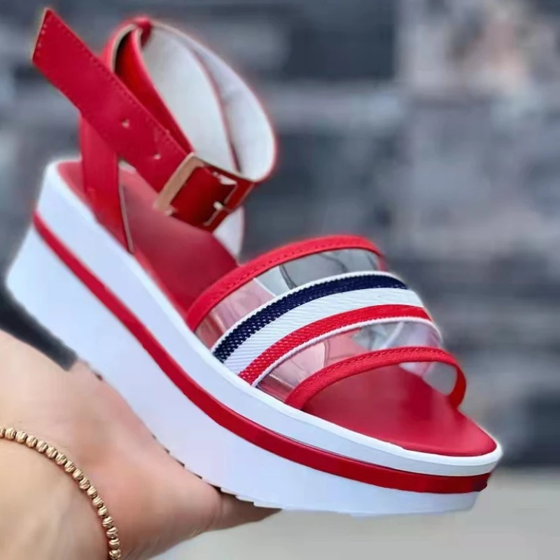 

Сандалии женские спортивные на платформе, шлепанцы для ходьбы и бега, повседневная Дизайнерская обувь, плоская подошва, большие размеры, ле...