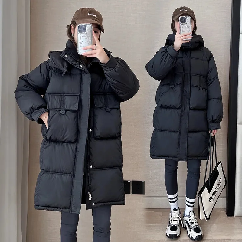 Длинная пуховая хлопковая куртка для женщин длинная 2024 новая корейская версия