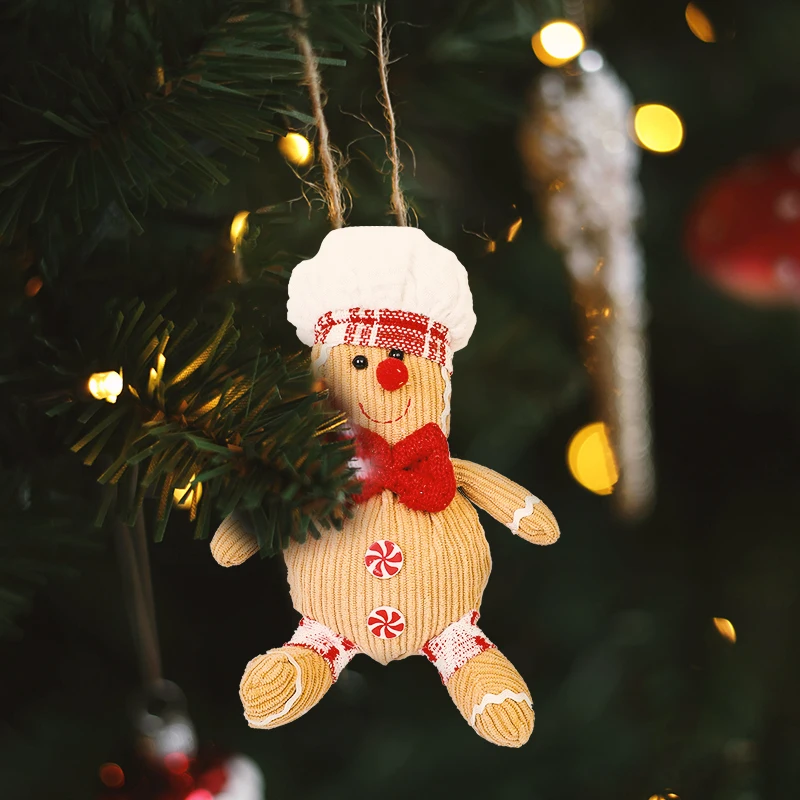 Рождественский пряничный человечек сидящая кукла мультяшная шляпа шеф-повара