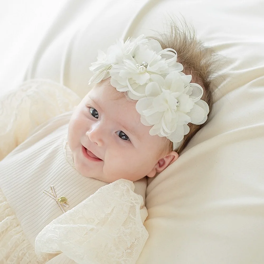 Flower Headband for Baby Girls     Hair Accessories Infant Christening Hairband  Birthday Headwear