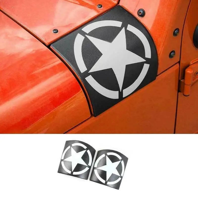 

For Jeep Wrangler JK 2007-2017 White Star Car Hood Body Armor Cover Cowl Guards