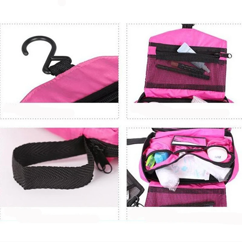 Women Waterproof Folding Makeup Organizer Portable Toiletry Bag Men Travel Kits Cosmetic Bag Hanging Oxford Organizador Wash Bag images - 6