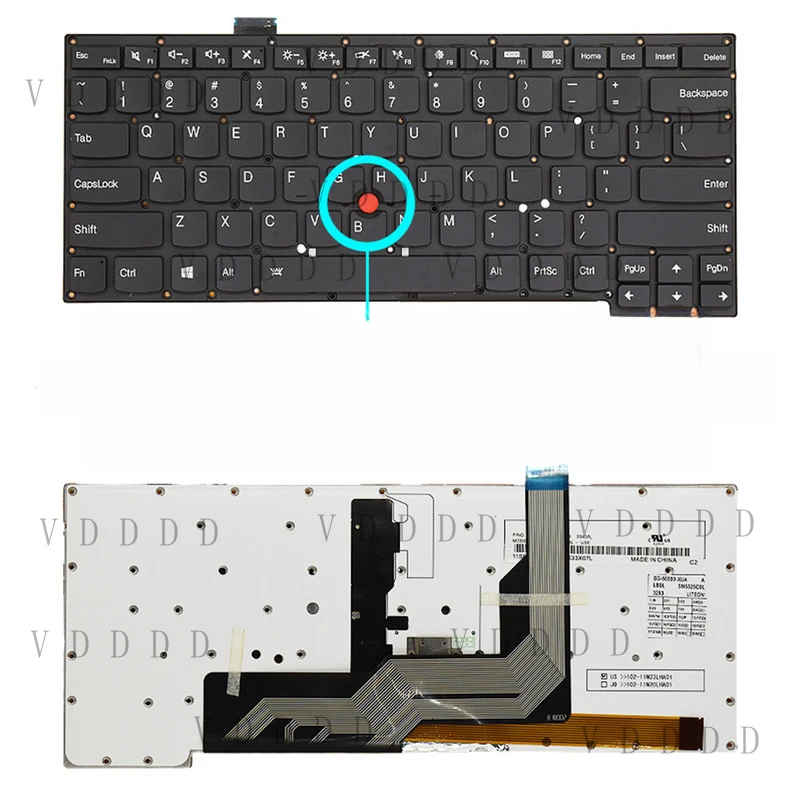Фото Клавиатура с подсветкой и трекпойнтами для Lenovo Thinkpad S3-431 S3-440 S3-S431 S3-S440 №1