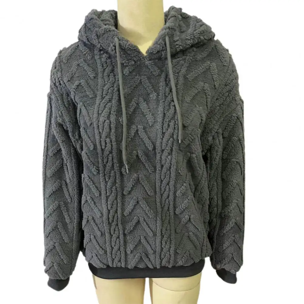 

Jacquard Design Women Sweatshirt Cozy Women's Jacquard Design Hoodie Plush Thickened Pullover Sweatshirt with for Autumn