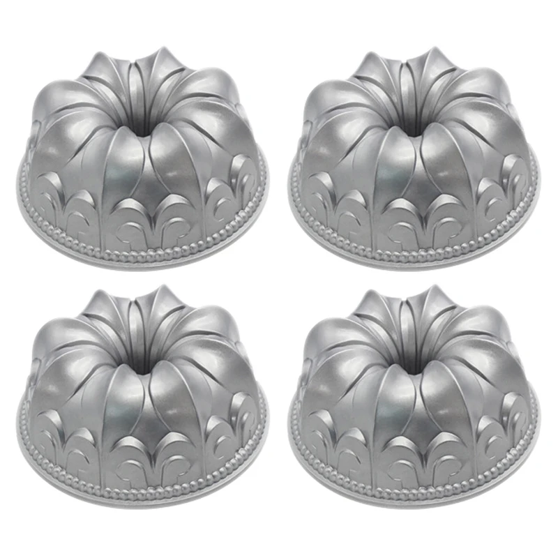 

4X Charlotte Cake Pan,Aluminum Alloy Cake Mold DIY Baking Dessert Mousse Cake Kitchen Tool Non-Stick Cake Baking Tool