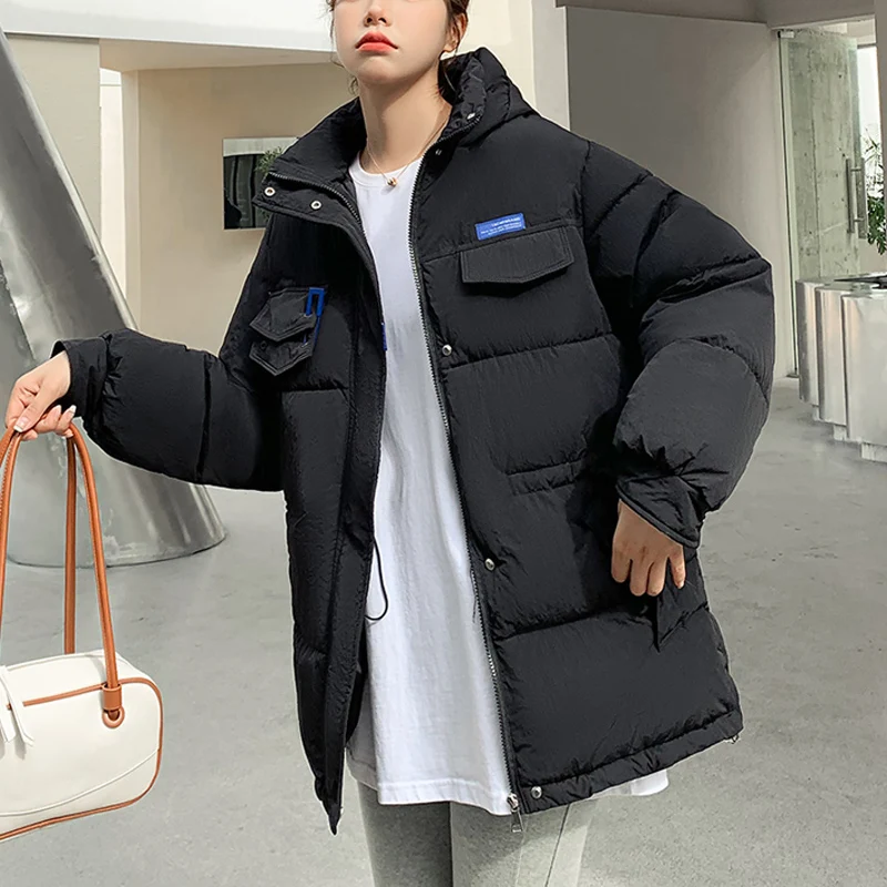 

New Fashion Causal 2022 Women Winter Jacket Warm Parkas Female Coat Cotton Padded Parka Jacket Hooded Outwear Women Clothing