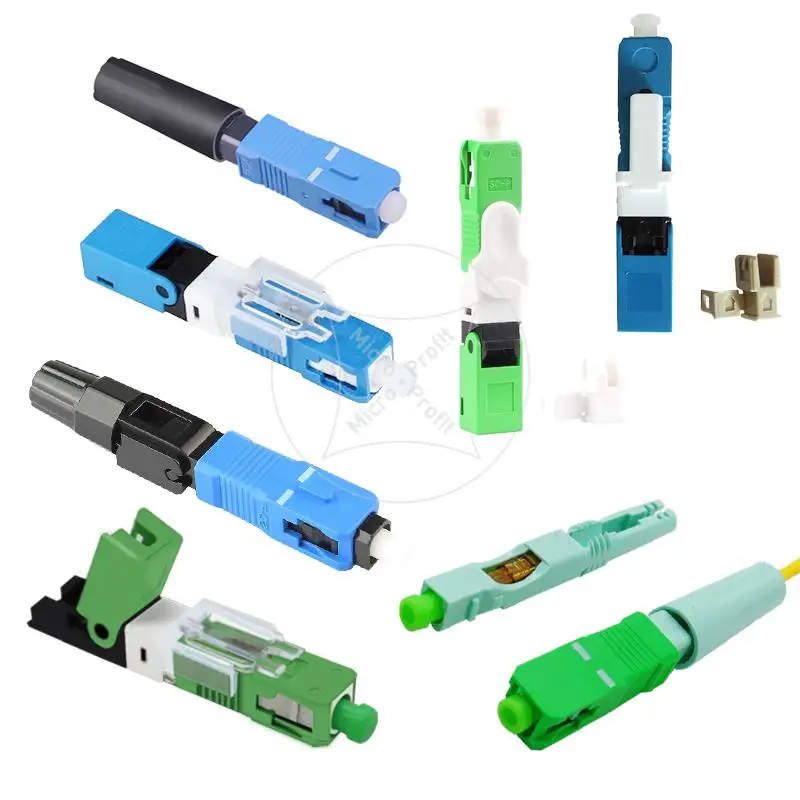 

Free shipping 100,200Pcs/Lot SC APC＆SC UPC Single-Mode Fiber Optic Quick Connector, FTTH SM Optic Fast connector cold connector