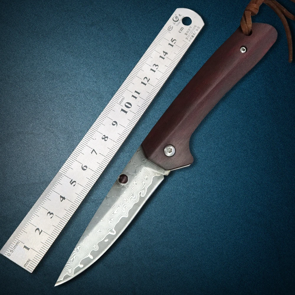 

Складной нож из дамасской стали, острый Мини-нож для фруктов, для кемпинга и выживания