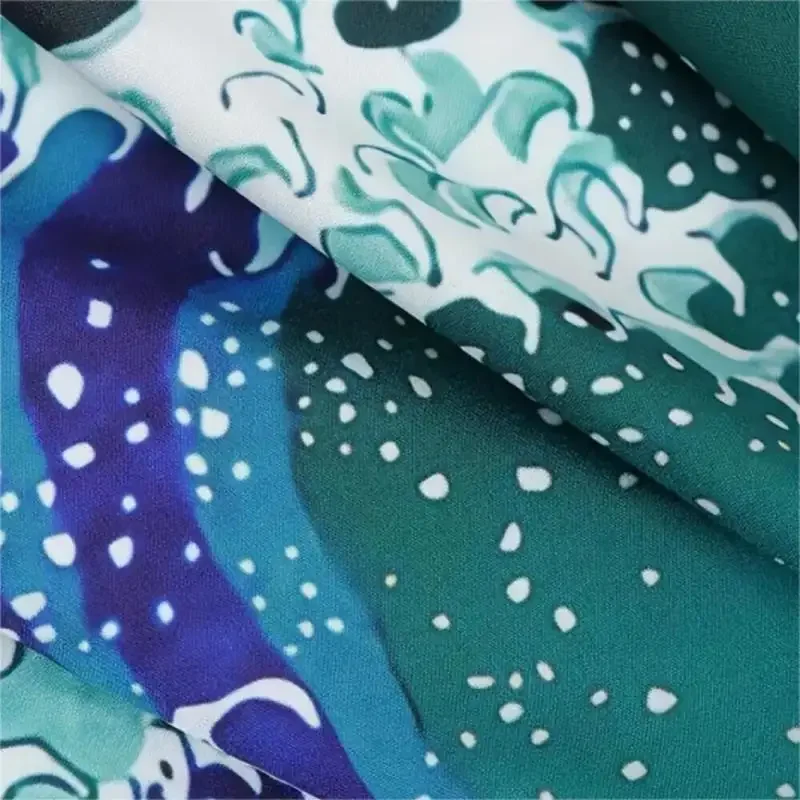 SN55Мужское летнее кимоно с рисунком зеленой волны и карпа кардиган женская