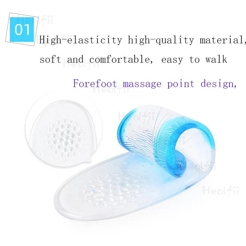 Коррекция формы ноги O/X прозрачная гелевая Трехточечная стелька износостойкий