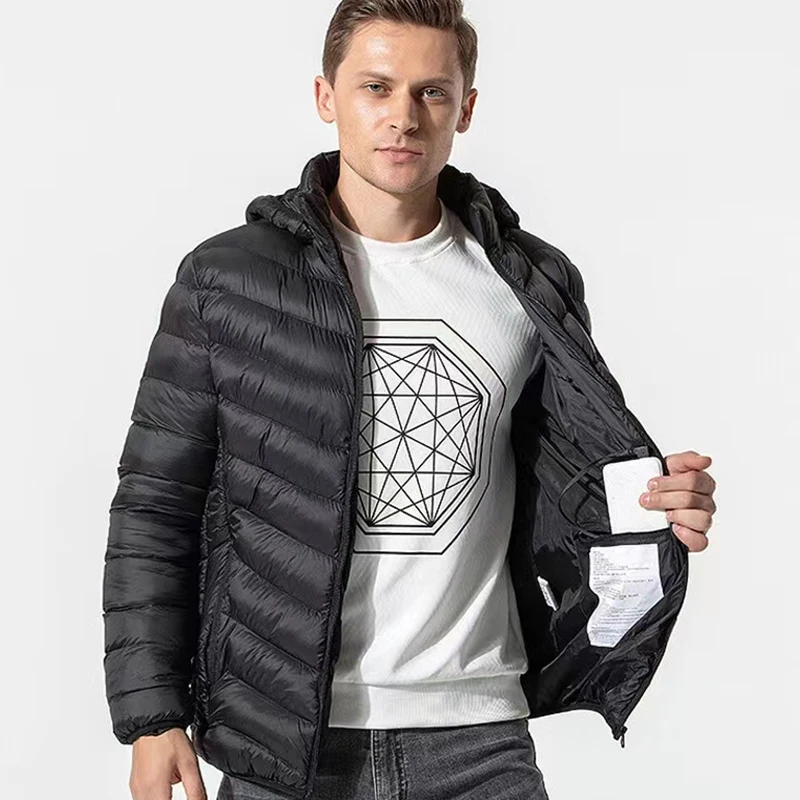 Cotton Clothing Heated Jacket Men USB Electric Heating Jackets Heating Clothes Hoodie Zipper Parka Winter Man Warm Clothes New