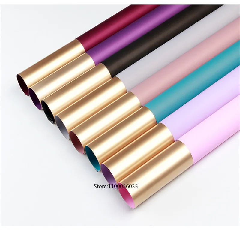 

20 шт. Роскошная оберточная бумага с золотыми цветами, двойной размер, водонепроницаемая оберточная бумага для цветов, двусторонняя пленка д...