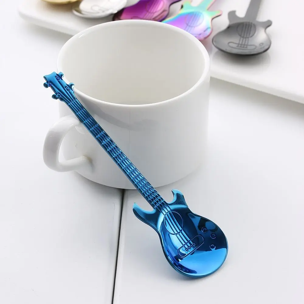 

Coffeeware Sugar Spoon Teaspoons Musical Coffee Spoons Coffee Scoops Stainless Steel Guitar Shape Coffee Teaspoons