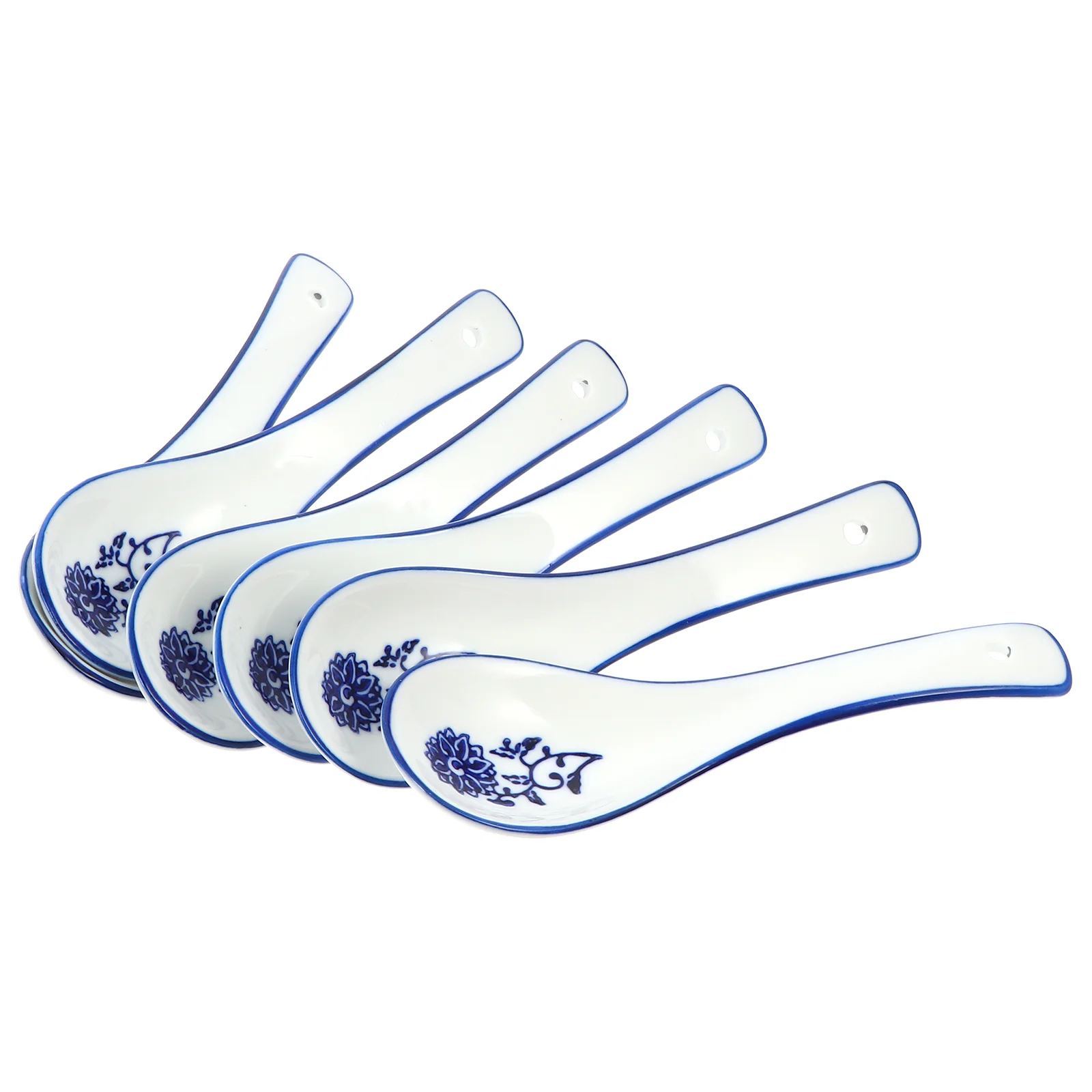 

6 Pcs Spoon Kids Cutlery Reusable Rice Noodle Ceramic Tableware Ceramics Delicate Spoons Child Kitchen Soup Plastic