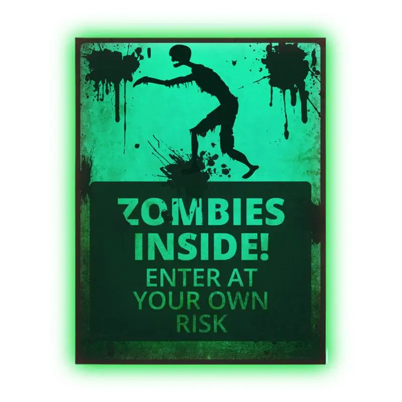 

Beware Of Zombies Sign Zombie Zone Beware Signs Glow In The Dark Wall Stickers For Haunted House Garden Yard Bathroom