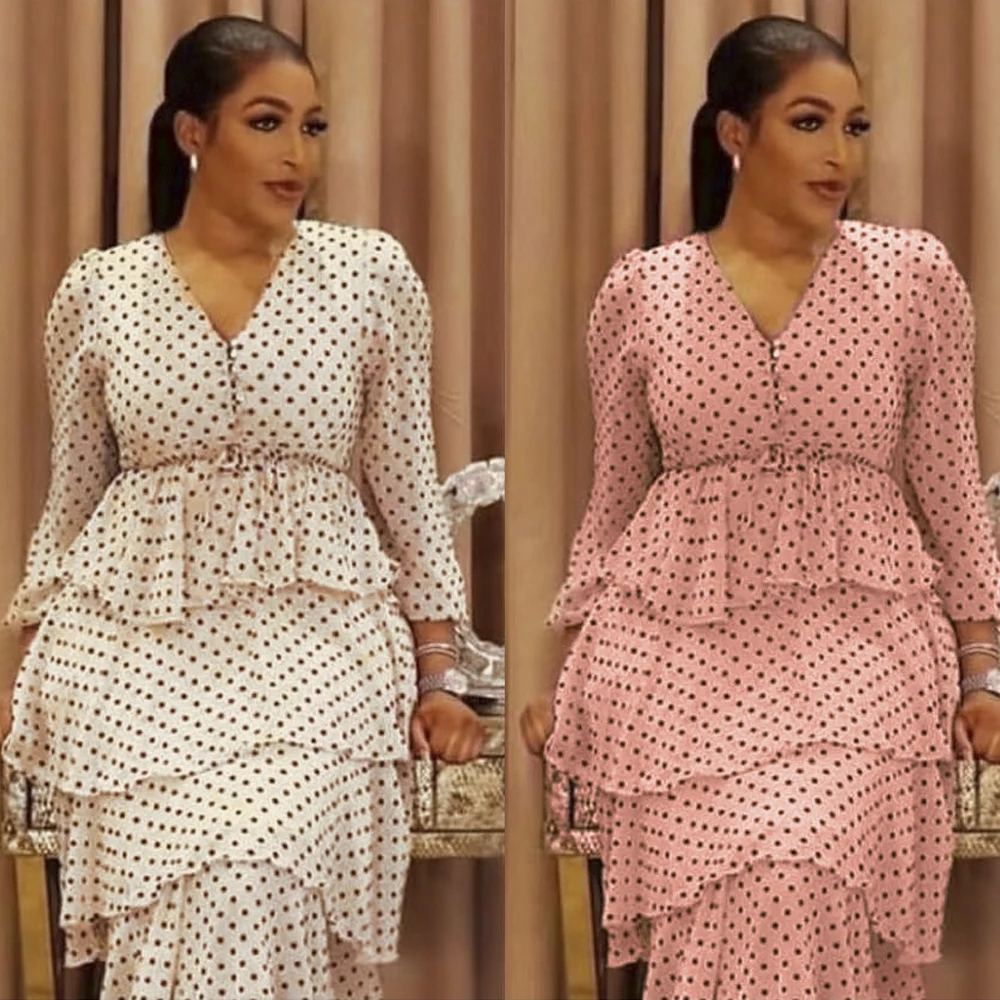 

Платья с Африканским принтом для женщин 2021, вечернее платье в горошек, Женская юбка-пачка, модная кафтан Djellaba, женская Европейская Одежда