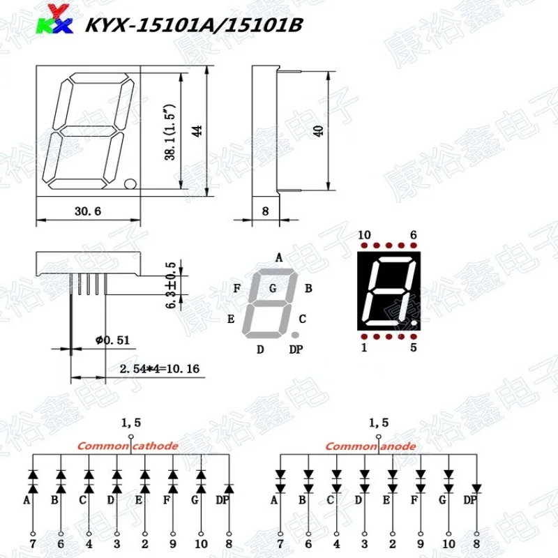 10 шт. 1 5 дюйма бит цифровой модуль красного света KYX-15101AS/BS 10Pin 30*44*8 мм светодиодный