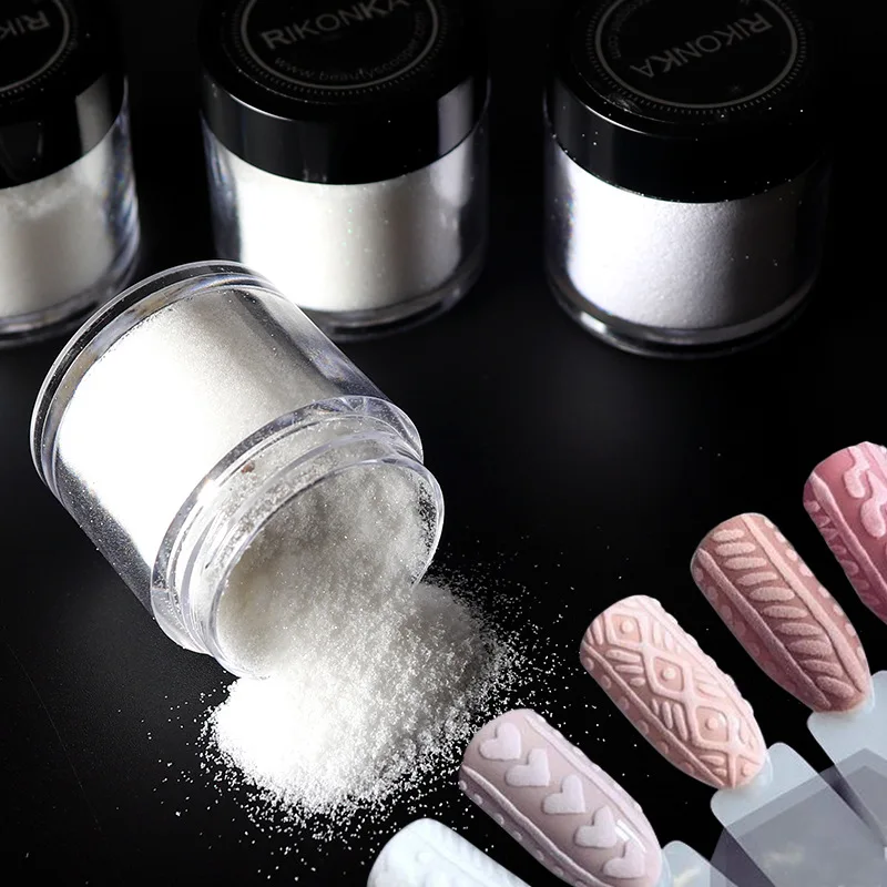

10ML Canned Winter Nail Art White Wool Wool Transparent Glitter Powder Sugar Powder DIY Nail Glitter Powder Nail Art Jewelry 1pc