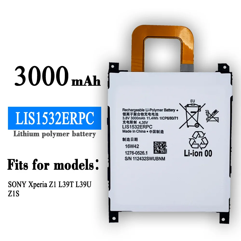 

Original Phone Battery LIS1532ERPC For Sony Xperia Z1S & Xperia Z1S 4G Lte C6916 Replacement Batteries 3000mAh + Tools