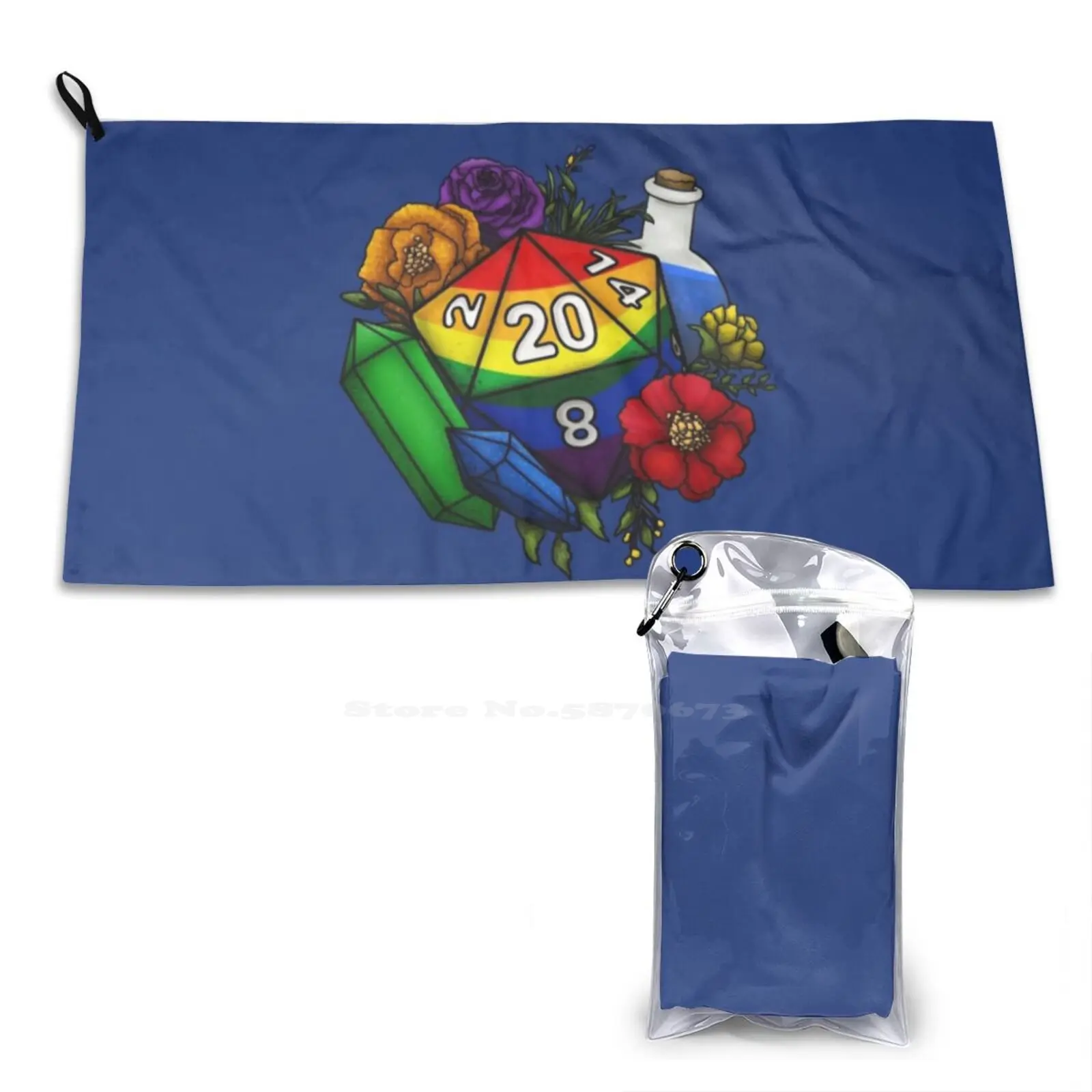 Pride Rainbow D20 настольные игральные кости для ролевых игр мягкое полотенце