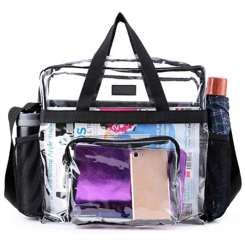 

Женская прозрачная сумка через плечо из ПВХ для спортзала, Повседневная прозрачная сумка унисекс, дорожная вместительная сумка через плечо, сумка-мессенджер, тоут