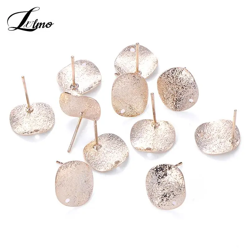 

10pcs 12mm Gold Irregular Circle Earring Base Findings Zina Alloy Earrings Make Accessory Eardrop DIY Jewelry Make