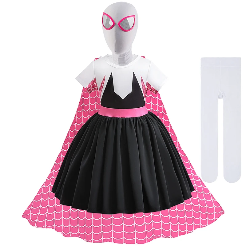 

Marvel The Amazing Ghost-Spider Gwen Spider Man Dress for Girl Halloween Cosplay Masquerade Stage Performance Spider-Man Costume