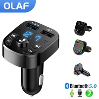 olaf dual usb car charger fm transmitter bluetooth 5 0 wireless car handfree 3 1a mp3 music card u disk aux player fast charger