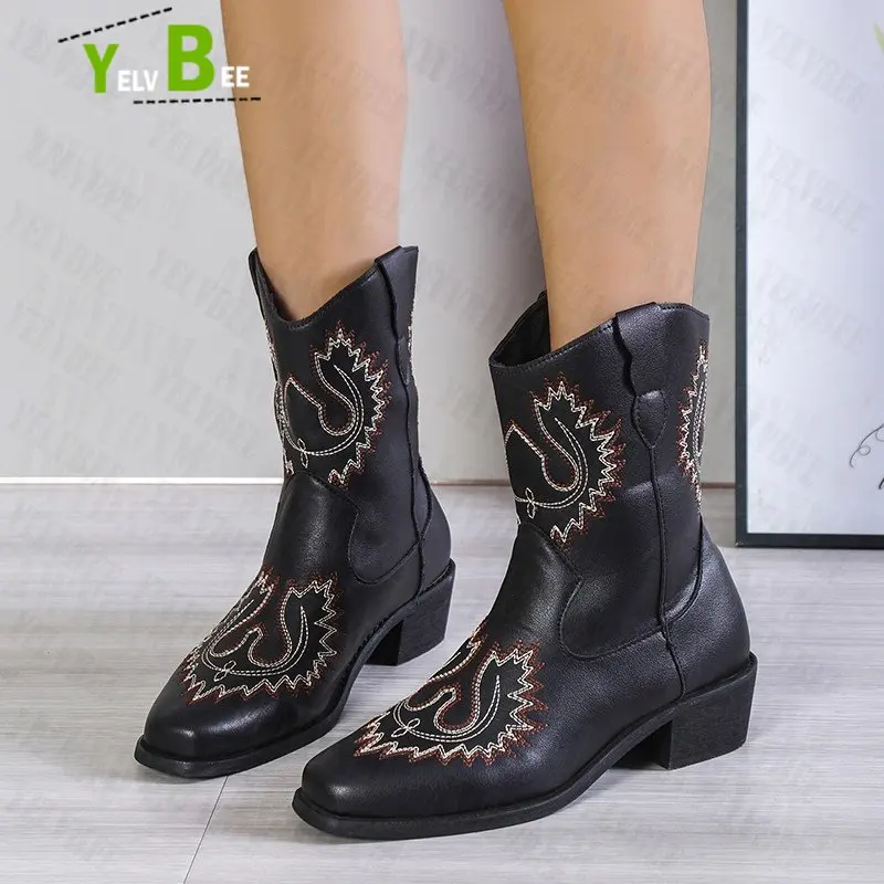 

Rome Chunky Women Shoes Mid-Calf Gladiator Chelsea Boots 2022 New Trend Winter Casual Goth Walking Shoes Women Snow Boots Pumps