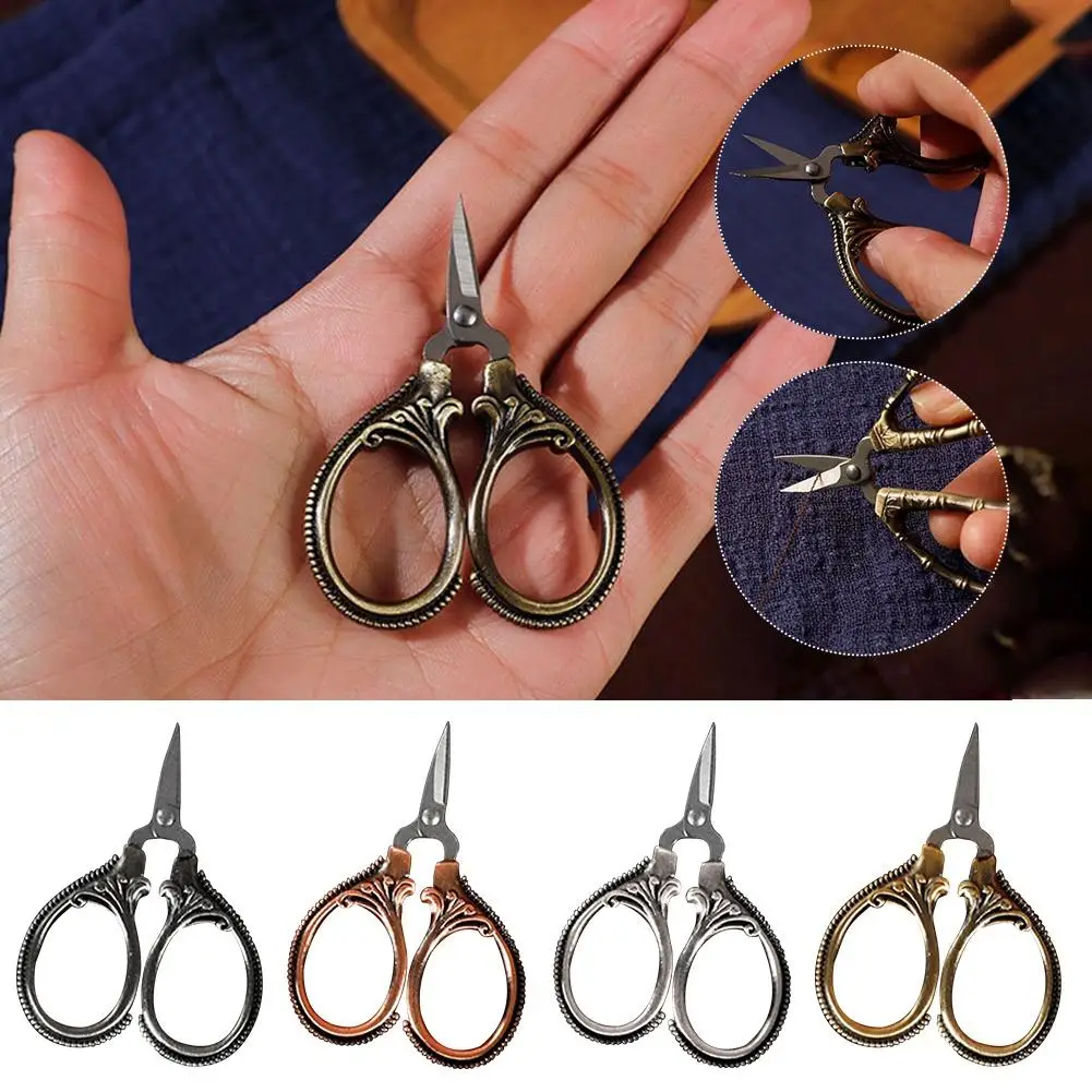 

1Pc Mini Retro Pocket Scissors Antique Thread Cutter Vintage Embroidery Cross Stitch Sewing Stainless Steel