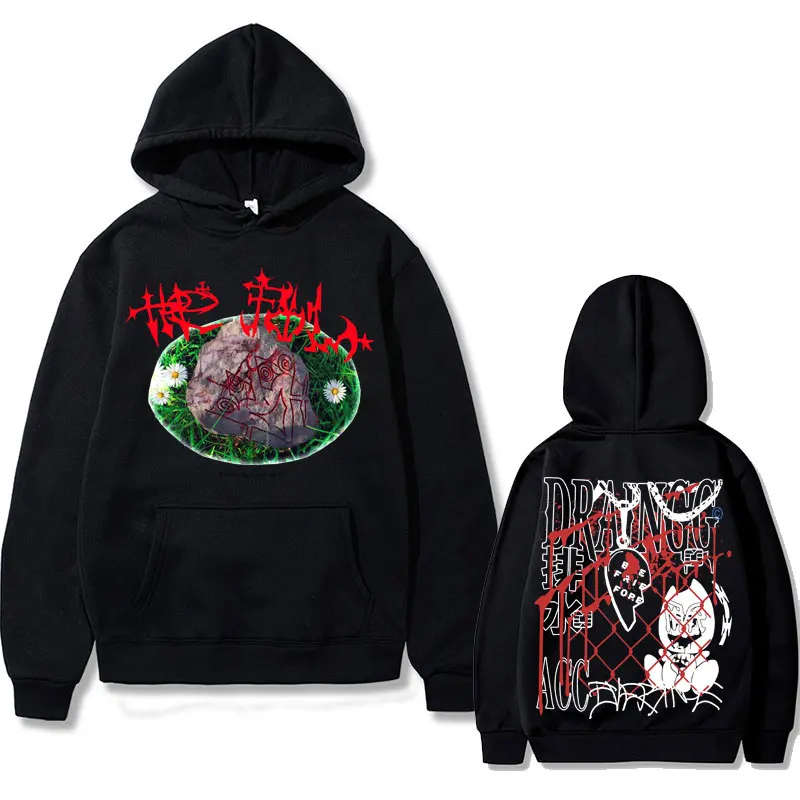 

Bladee Men Women Hip Hop Casual Hoodies The Fool Drain Gang Music Album Double Sided Print Hoodie Man Rock Sweatshirt Streetwear