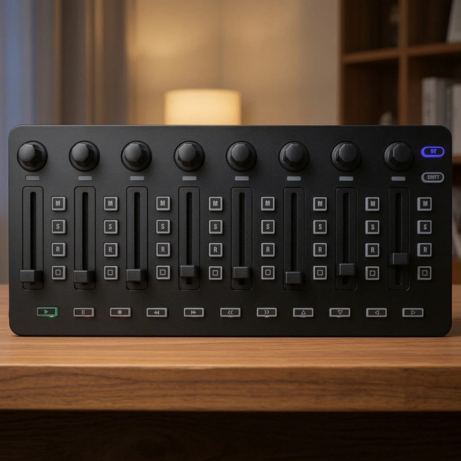 Фото MIDI-контроллер с фейдерами, тактильная USB MIDI-панель управления, программируемая панель управления микшерным пультом, подключение Plug-and-Play. №3