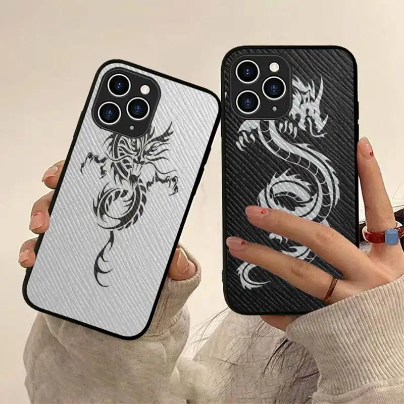 

Dragon Phone Case Hard Leather Case for iPhone 11 12 13 Mini Pro Max 8 7 Plus SE 2020 X XR XS Coque