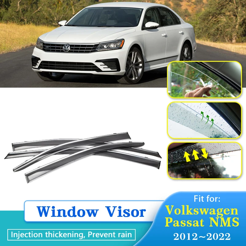 

Rain Deflector For Volkswagen VW Passat NMS 2012~2022 Car Window Visor Cover Guards Antirain Chuvento Windabweiser 2021 2020