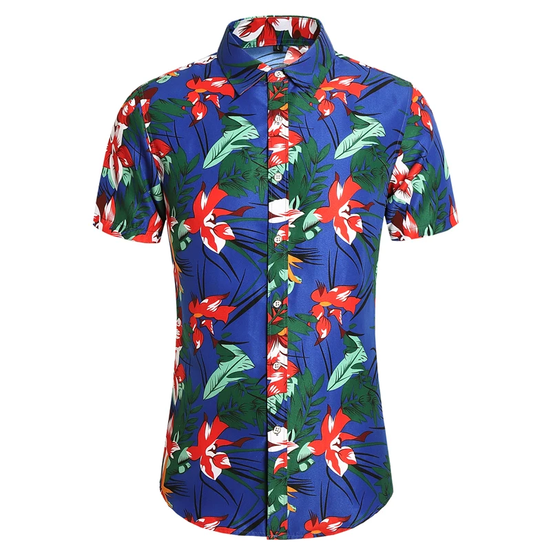 

Fashion Style Design Short Sleeve Casual Flower Shirts Men's Print Beach Blouse 2022 Summer Clothes Plus OverSize 5XL 6XL 7XL