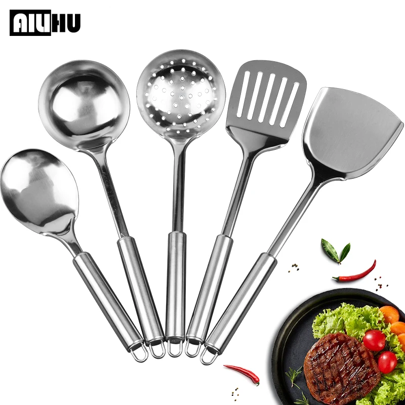 

Stainless Steel Kitchen Cooking Utensil Set Cookware Colander Spoon Spatula Shovel Nonstick Cookware Set Cooking Tool Set Gift