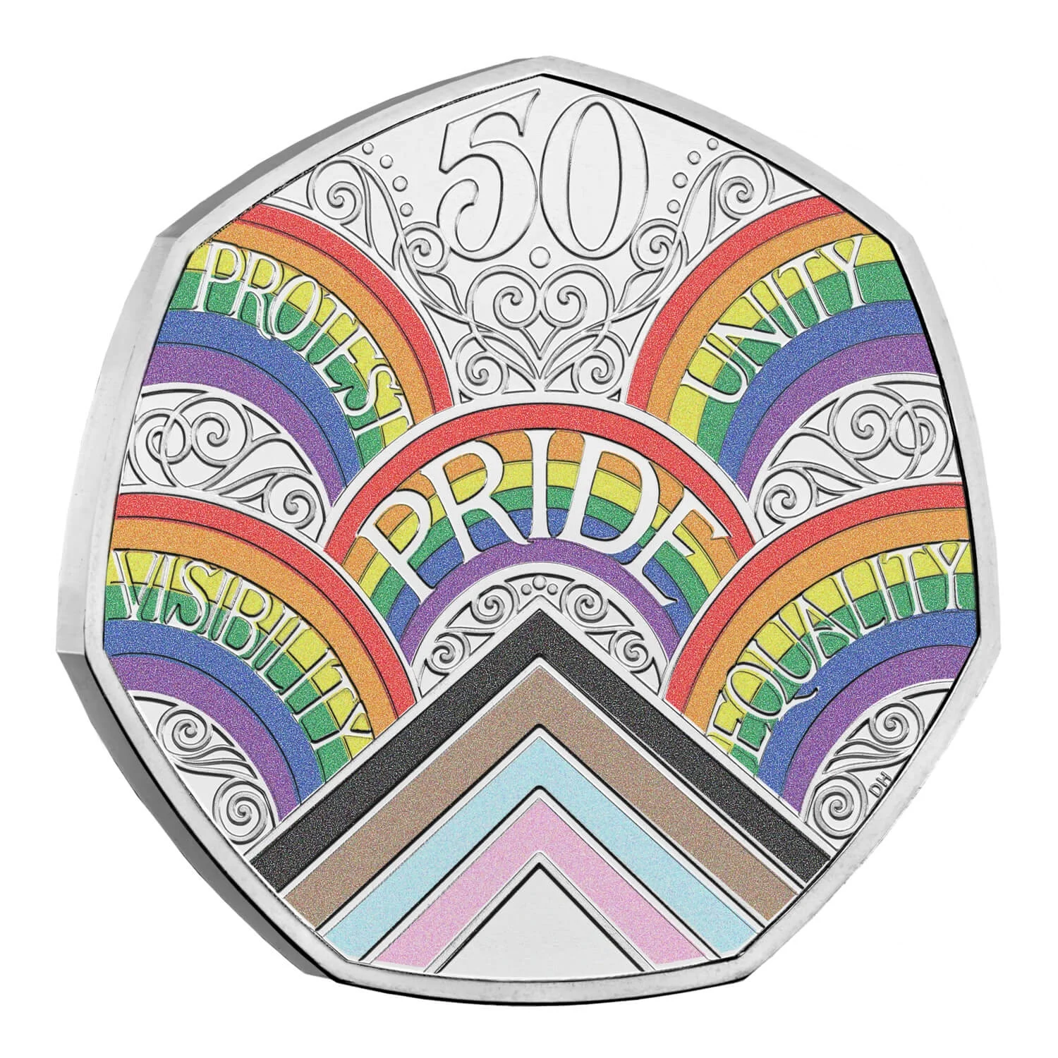 

2022 British 50 P London Pride Festival Rainbow Parade 50 Th Anniversary Color Commemorative Coin Official Card Binder