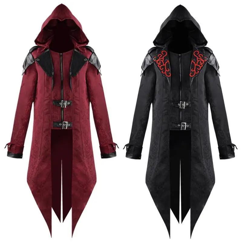 

New Medieval Assassin Game Assassins Creed Cosplay Costume Edward Streetwear Hooded Jacket Outwear Halloween Party Clothing