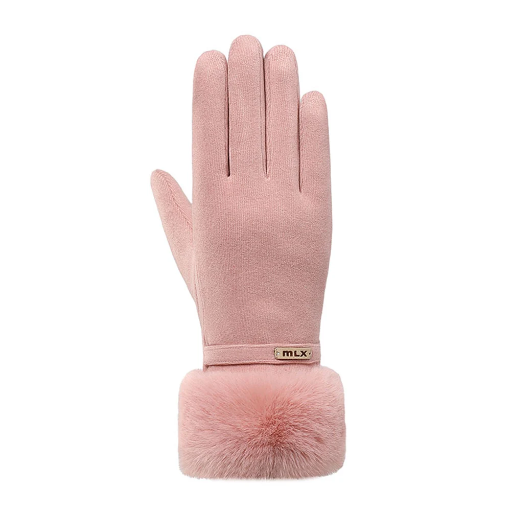 

Winter Gloves for Women Cycling Thickening Touch Screen Texting Warm Gloves with Thermal Soft Knit Lining Elastic Cuff