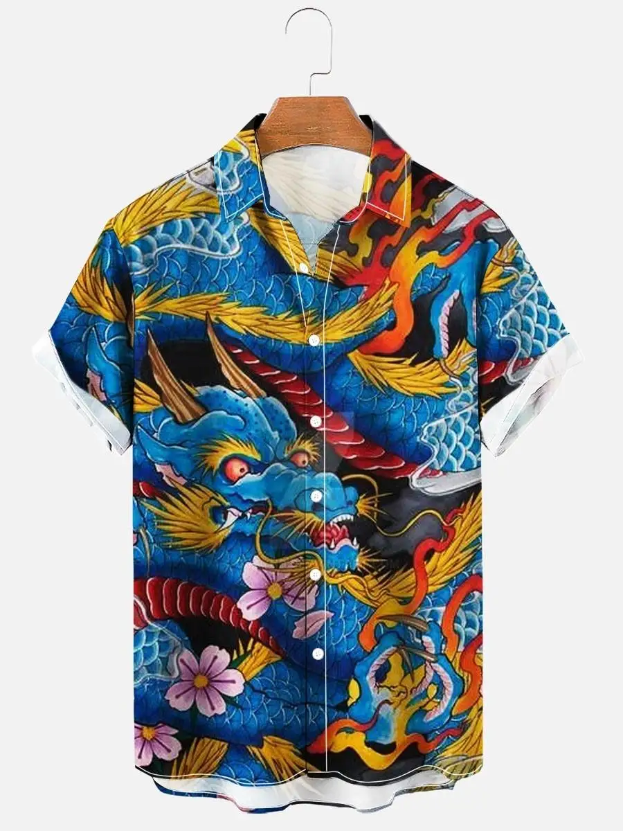 Camisa hawaiana para hombre y mujer, camisa con estampado Animal 3D, de manga corta, suelta y transpirable, 5XL, verano 2022