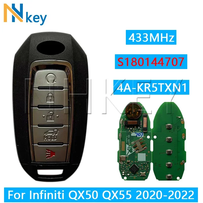 

NH КЛЮЧ S 180144707 Бесключевой дистанционный ключ FOB 433,92 МГц 4A чип KR5TXN1 для Infiniti QX50 QX55 2020-2022 ﻿ 285E3 - 5NY7A 5 кнопок