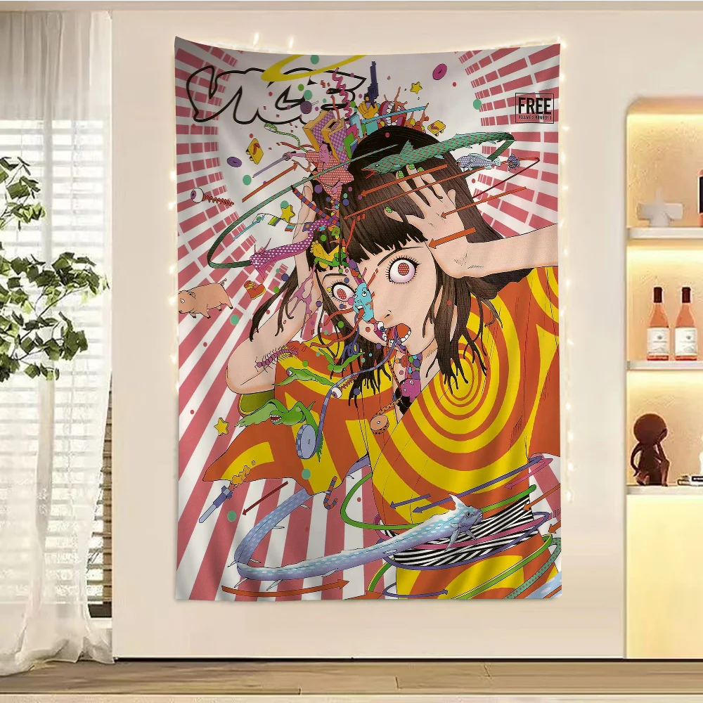 Shintaro Kago Horror Comic Hanging Bohemian Tapestry Tarot Hippie Wall Rugs Dorm Japanese