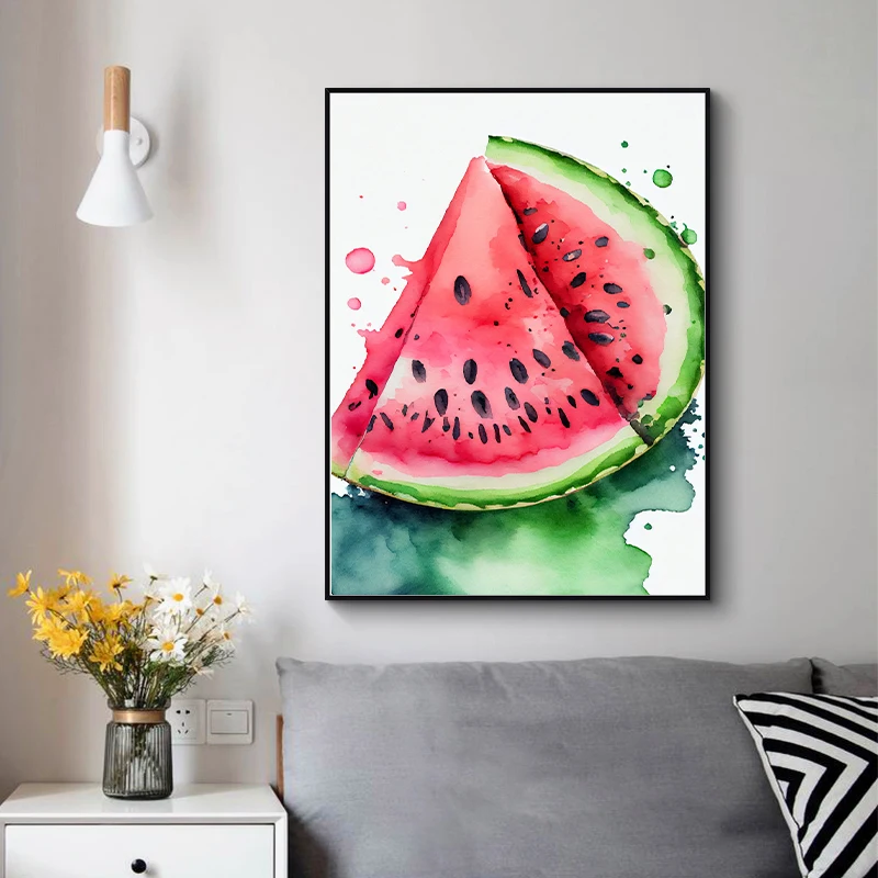 Дыня клубника малина слива фрукты рандомная Картина на холсте Настенная картина