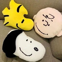 kawaii snoopyed plush pillow cute snoopys charlie brown cartoon bedside sofa office seat cushion plush toys for girls gift