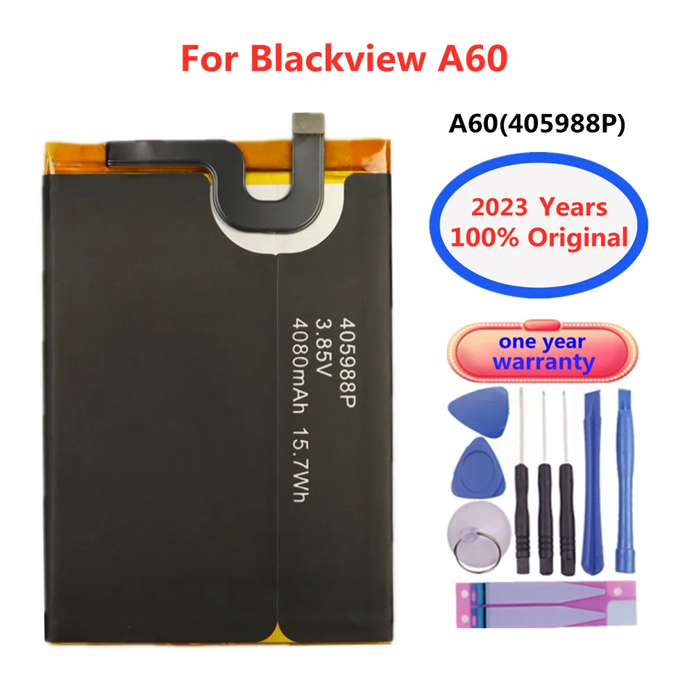 

2023 New 100% Original 4080mAh 405988P Replacement Battery For Blackview A60 405988P Smart Mobile Phone Bateria + Tools