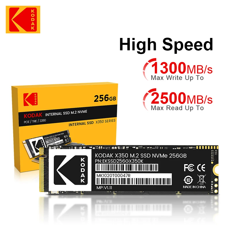 

Твердотельный накопитель Kodak SSD PCIe NVME Gen3 x4 SSD 512 ГБ 1 ТБ 256 ГБ ssd M.2 2280 PCIe, Внутренний твердотельный накопитель для ноутбука
